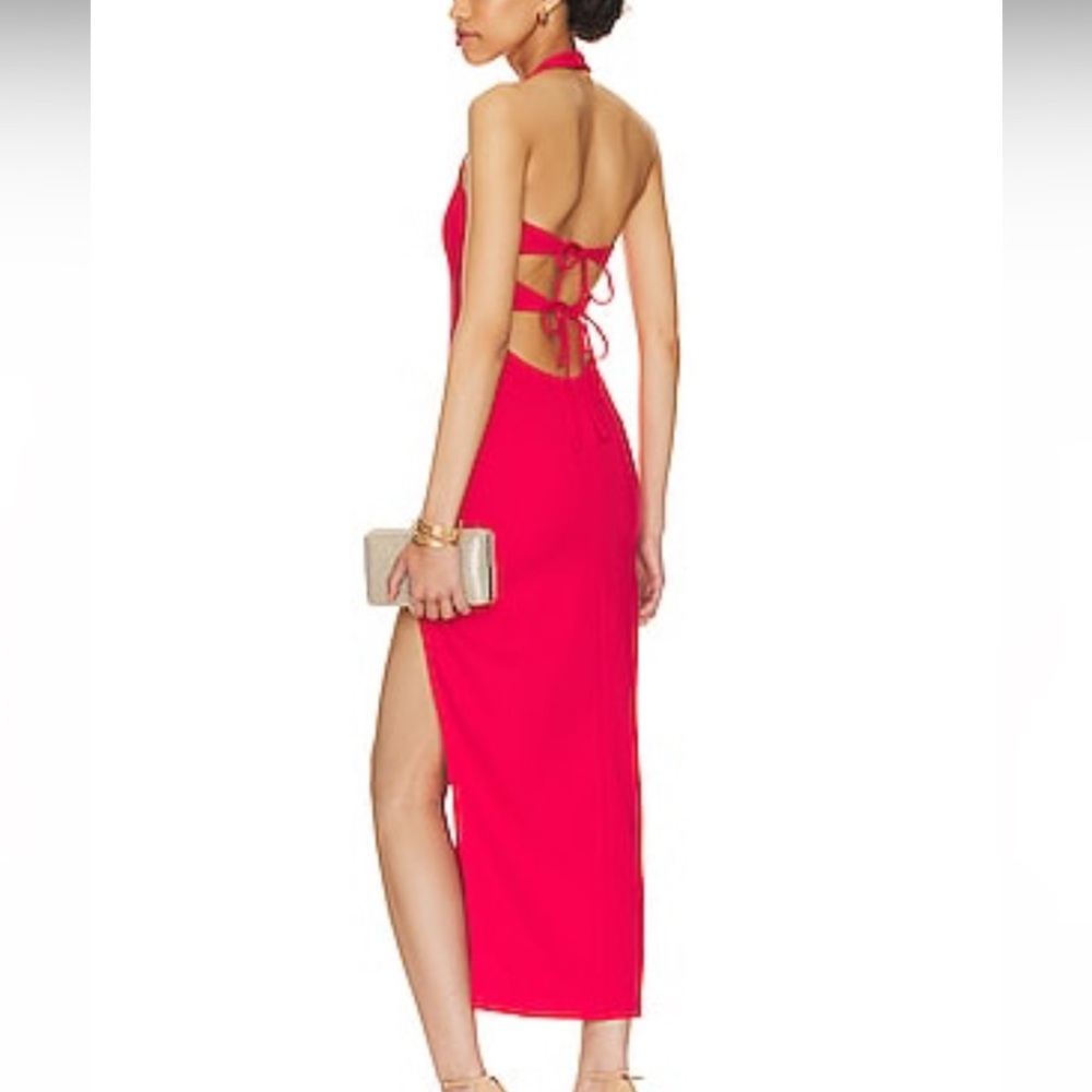 Lovers and Friends Penrose Midi Red Halter Dress
